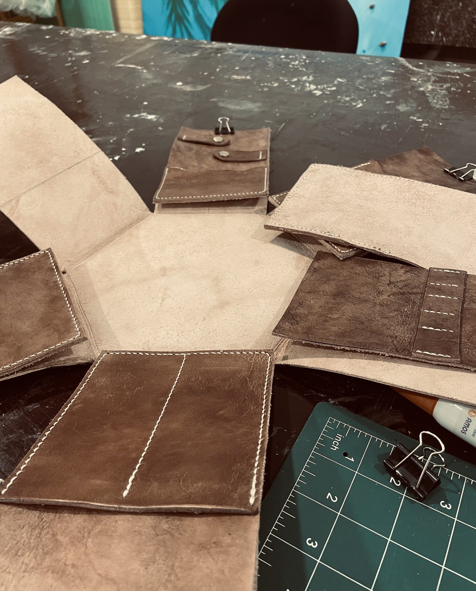 Paper prototype of petal-shaped bag panels