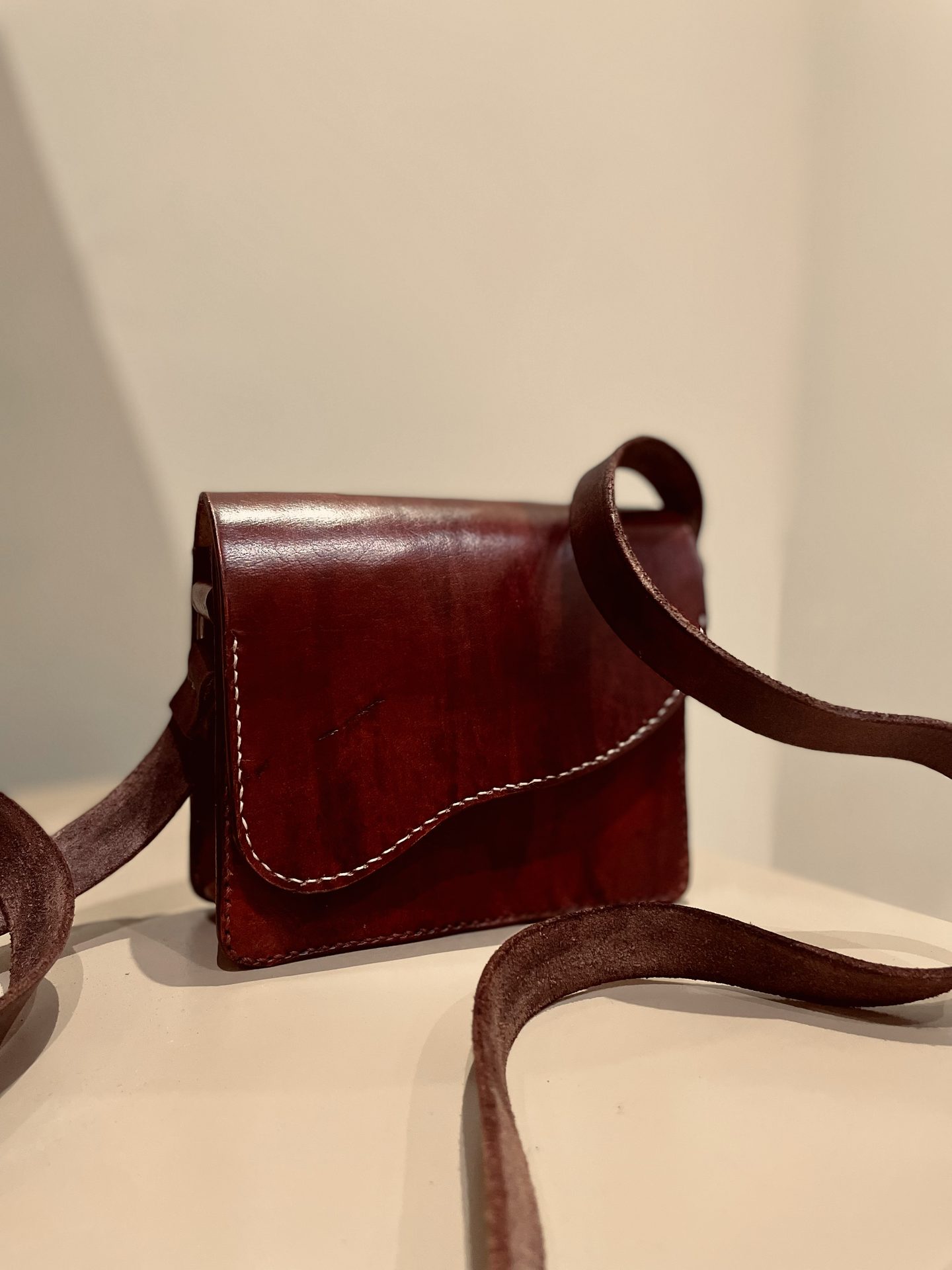 Detail of saddle bag flap and strap