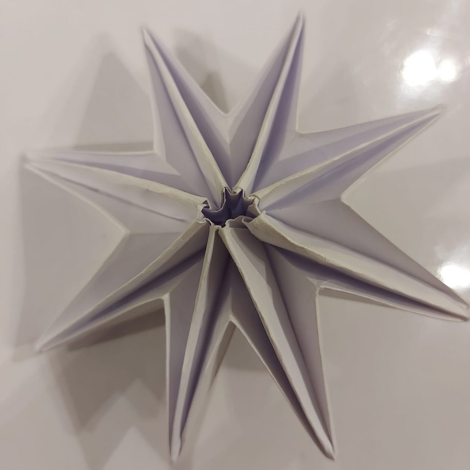 Eight-point folded paper star