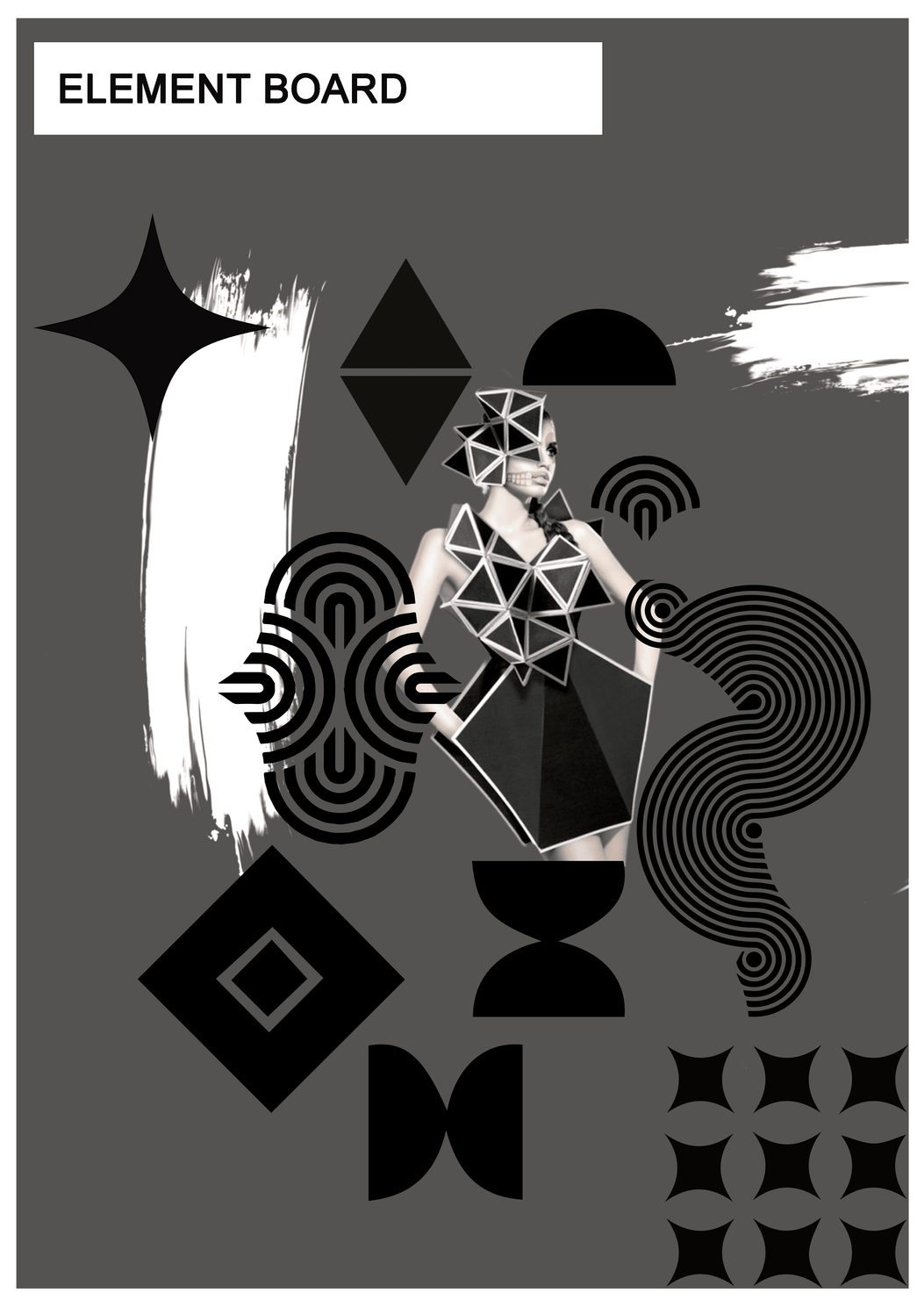 Element board of geometric forms
