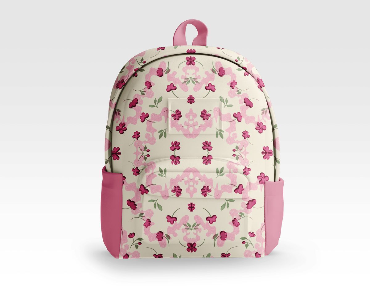 Floral print on a backpack