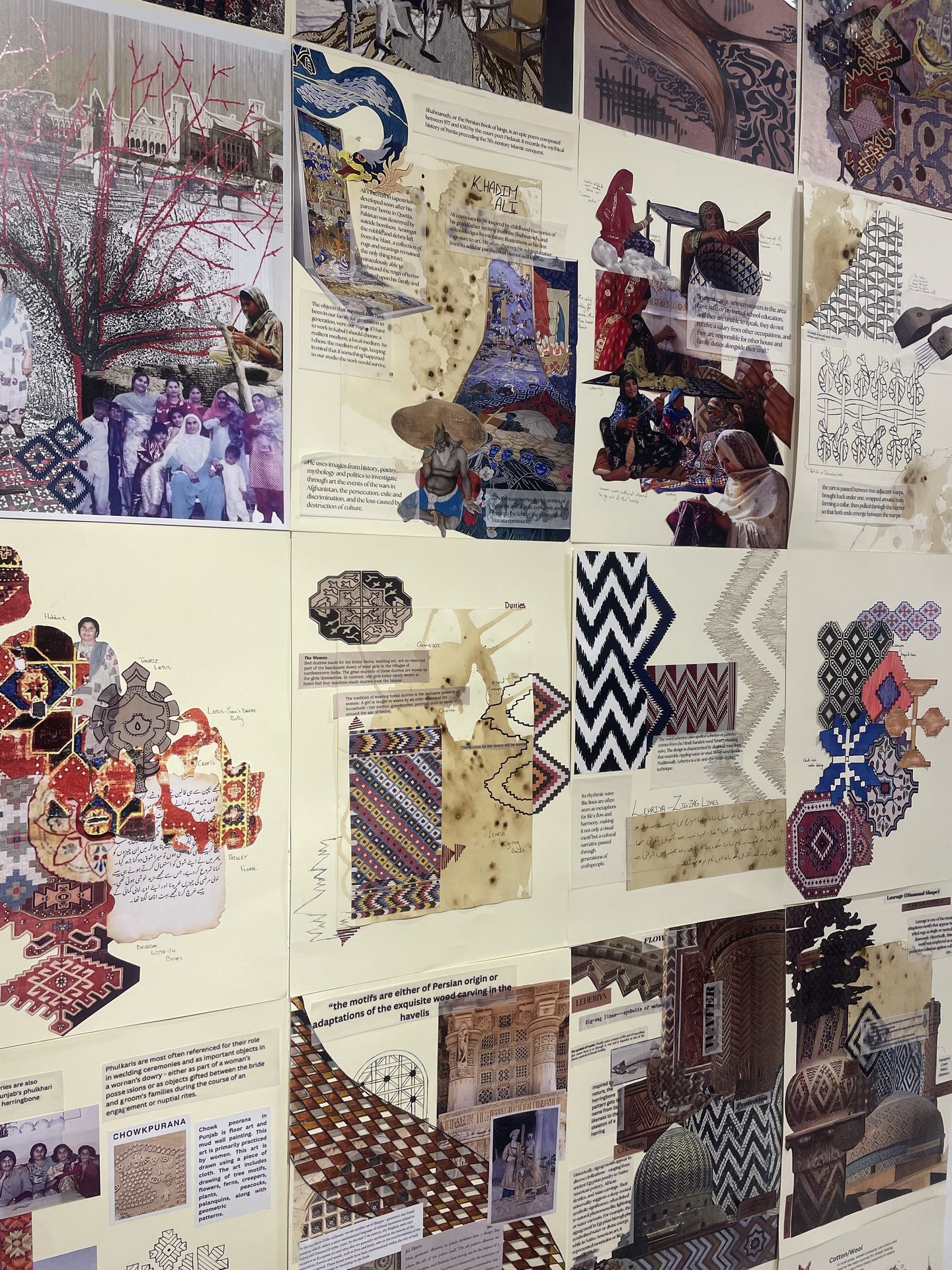 Concept board with mixed material samples